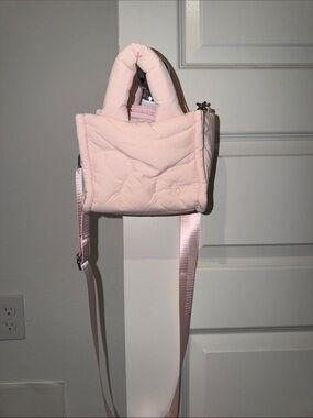 Quilted THIRTY YEARS Mini Tote Bag in Light Pink CROSSBODY